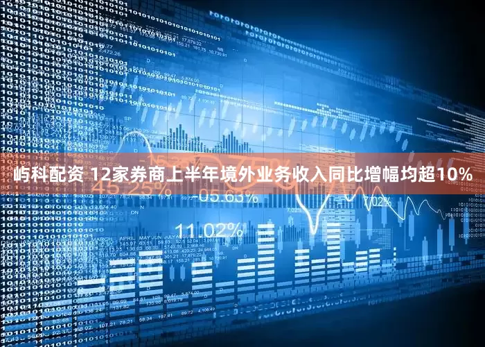 屿科配资 12家券商上半年境外业务收入同比增幅均超10%